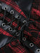1980s Gothic Punk Leather Plaids Corset Dress