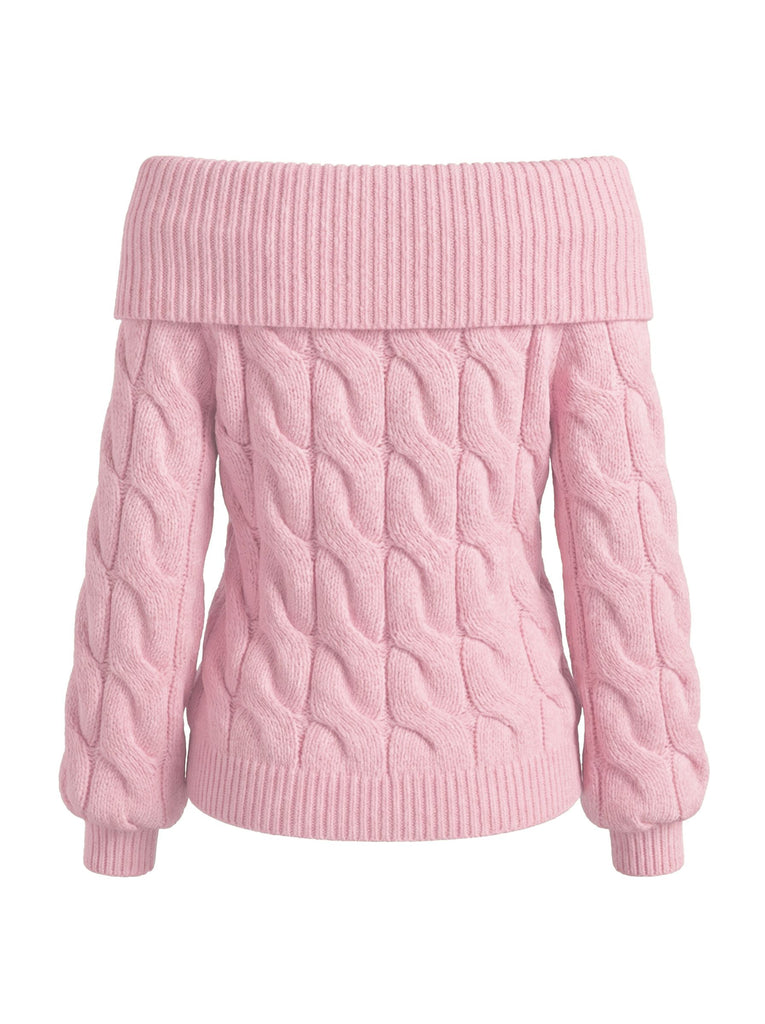 2000s Y2K Solid Off-Shoulder Sweater