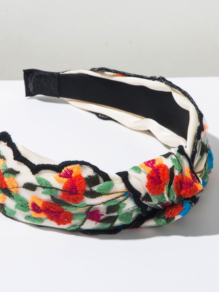 Retro Boho Embroidered Floral Headband