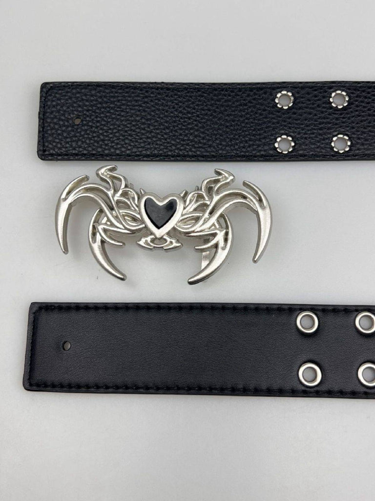 Vintage Heart Wings Grommet Buckle Punk Belt