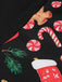 Black 1950s Christmas Gingerbread & Candy Cane Dress