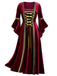 1930s Medieval Renaissance Velvet Gold Trim Dress