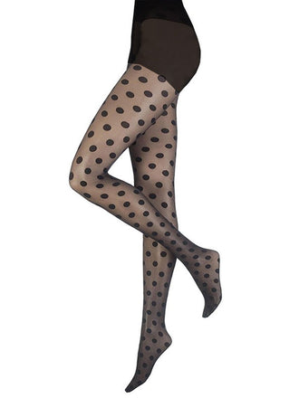 Black 1950s Polka Dot Vintage Stockings