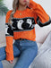 Orange 1940s Halloween Ghost Knit Sweater