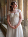 White 1940s Solid Cotton Embroidered Lace Dress