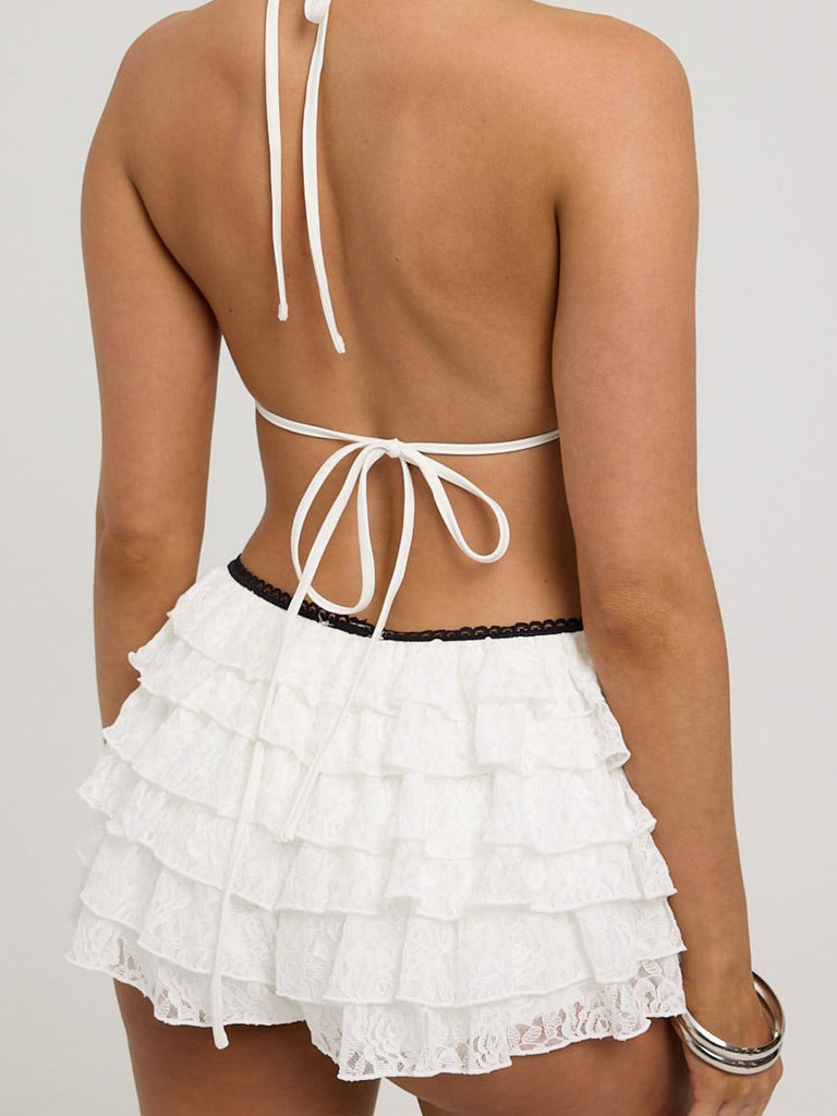 1950s Solid Lace Mini Shorts