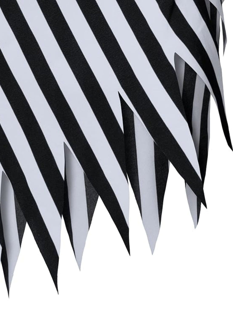 Black&White 1960s Striped Skirt With Headscarf