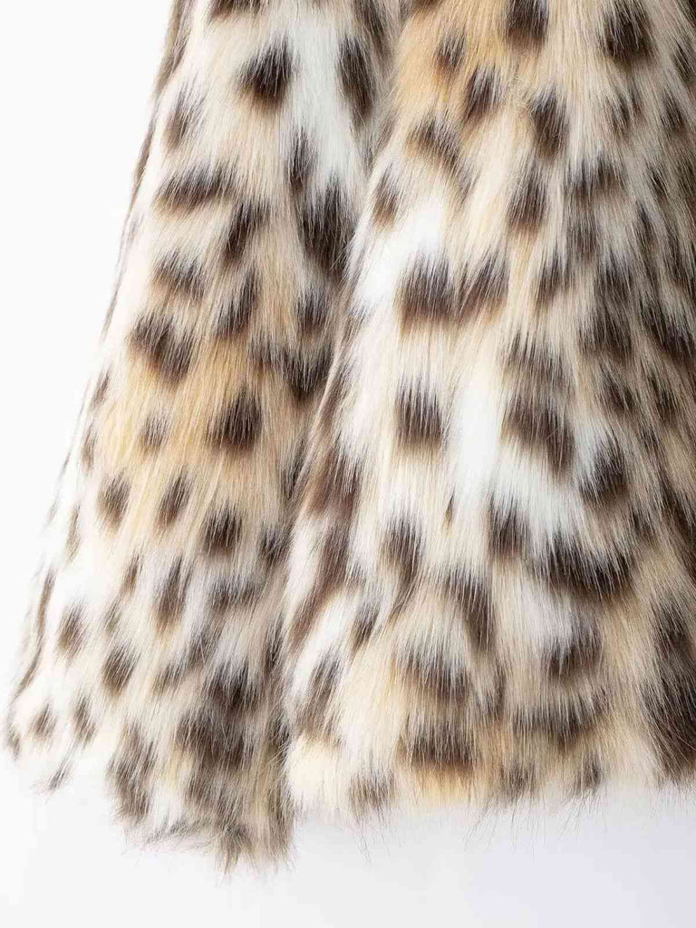 Brown 1980s Leopard Print Faux Fur Coat