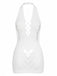 1960s Halter Fishnet Cutout Bodycon Mini Lingerie Dress