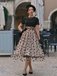 Black 1950s Polka Dot Swing Vintage Dress