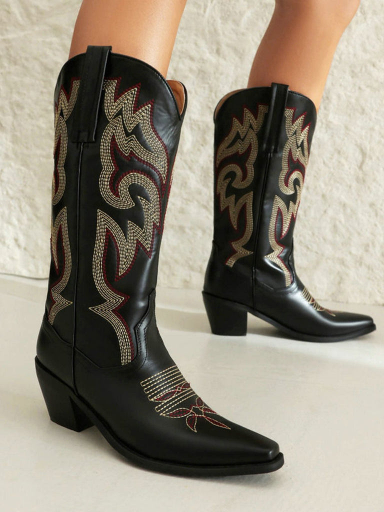 Vintage Embroidered Western Cowboy Boots