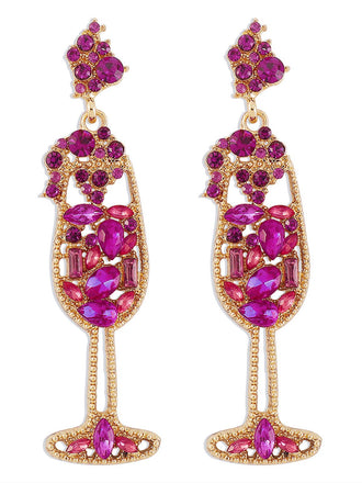 Champagne Glass Pearl Gem Earrings