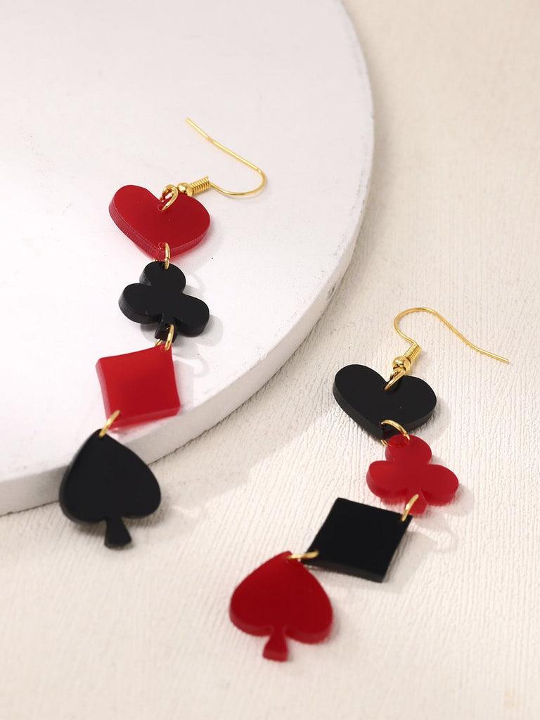 Valentine's Poker Card Suit Combo Earrings