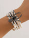 Vintage Halloween Spider Faux Pearl Bracelet