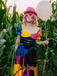Multicolor 1950s Sweetheart Neck Patchwork Sally Dress