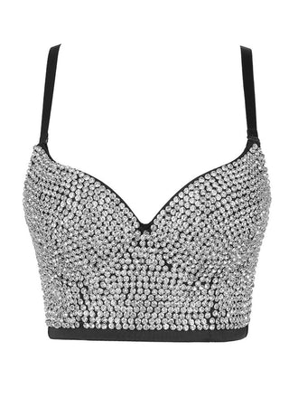 1970s Steampunk Rhinestone Studded Camisole