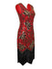 1920s V-Neck Sequined Beading Flapper Dress