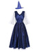 Blue 1970s Halloween Starry Witch Tulle Costume Dress