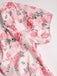 [Plus Size] Pink 1950s Square Neck Floral Dress
