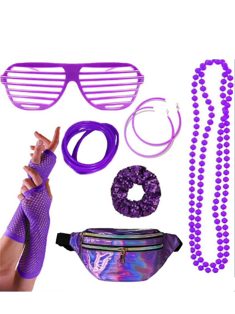 1980s Retro Costume Colorful Accessory Set