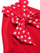 1950s Bow Tie Neck Polka Dot Belted Dress