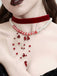 Red Gothic Vampire Velvet Choker Necklace