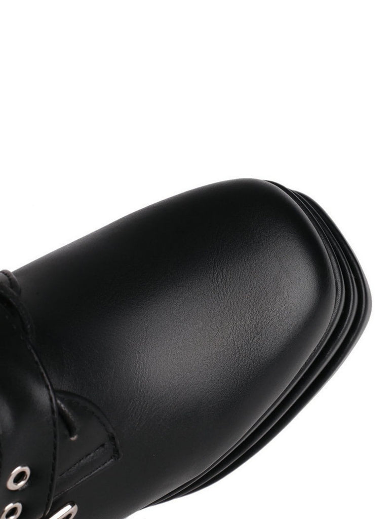 Black Star Button Gothic Platform High Heels Boots