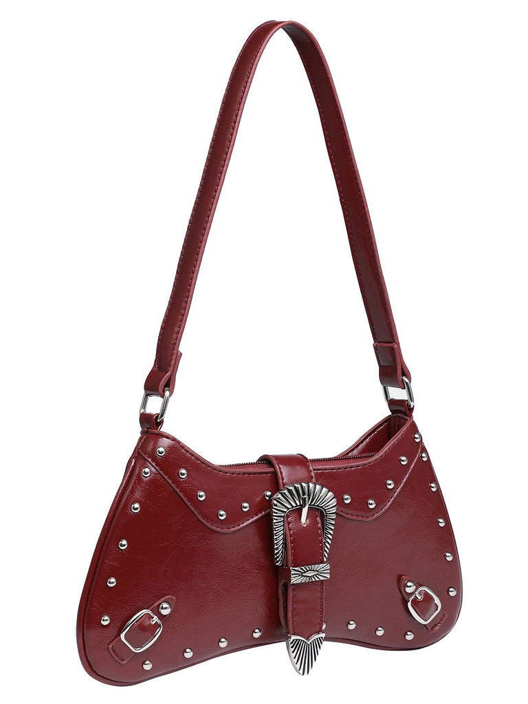 Burgundy Saddle Punk Vintage Bag
