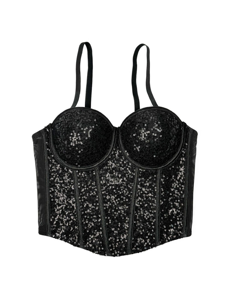 1980s Punk Sequin Boned Corset