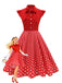 1950s Polka Dot Bow Swing Dress