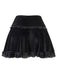 Black 1980s Solid Embroidered Lace Skirt