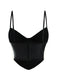 Black 1970s Gothic Cross Faux Leather Cami Top