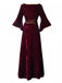 Wine Red 1930s Tangled Mother Gothel Velvet Dress