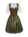 3PCS Green 1950s Lace Top & Jacquard Ribbon Dress