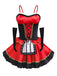 2PCS Red 1970s Riding Hood Costume Cape With Corset Dress