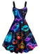 [Pre-Sale] 1950s Halloween Pumpkin Ghost Neon Color Dress