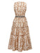 1970s Pure Cotton Round Neck Boho Midi Dress