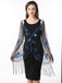 1920s Tassel Sequined Mesh Cape