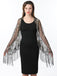 1920s Tassel Sequined Mesh Cape