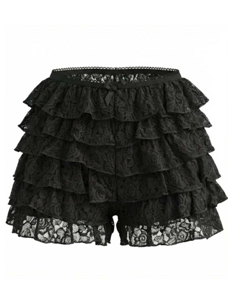 1950s Solid Lace Mini Shorts
