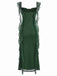 Green 1920s Sparkle Mesh Ruffle Backless Dress