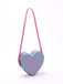 Vintage Denim Letter Embroidered Sling Heart Bag