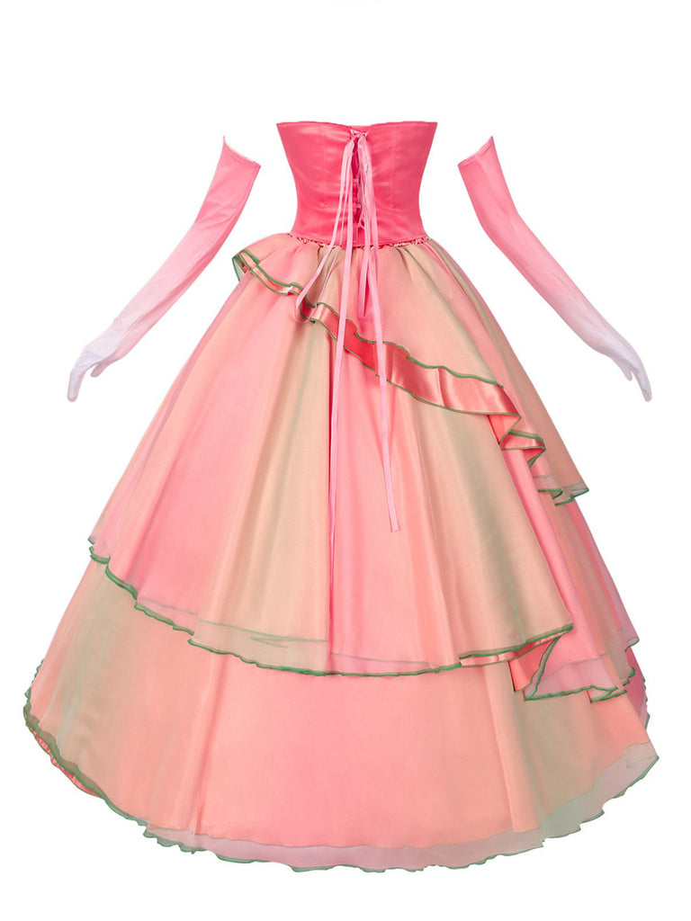 Pink 1970s Wicked Witch Glinda Top & Skirt Set