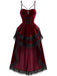 1940s Halloween Gothic Velvet Bustle Tail Asymmetrical Dress