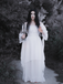 1980s Gothic Bell Sleeve Irregular Hem Dress