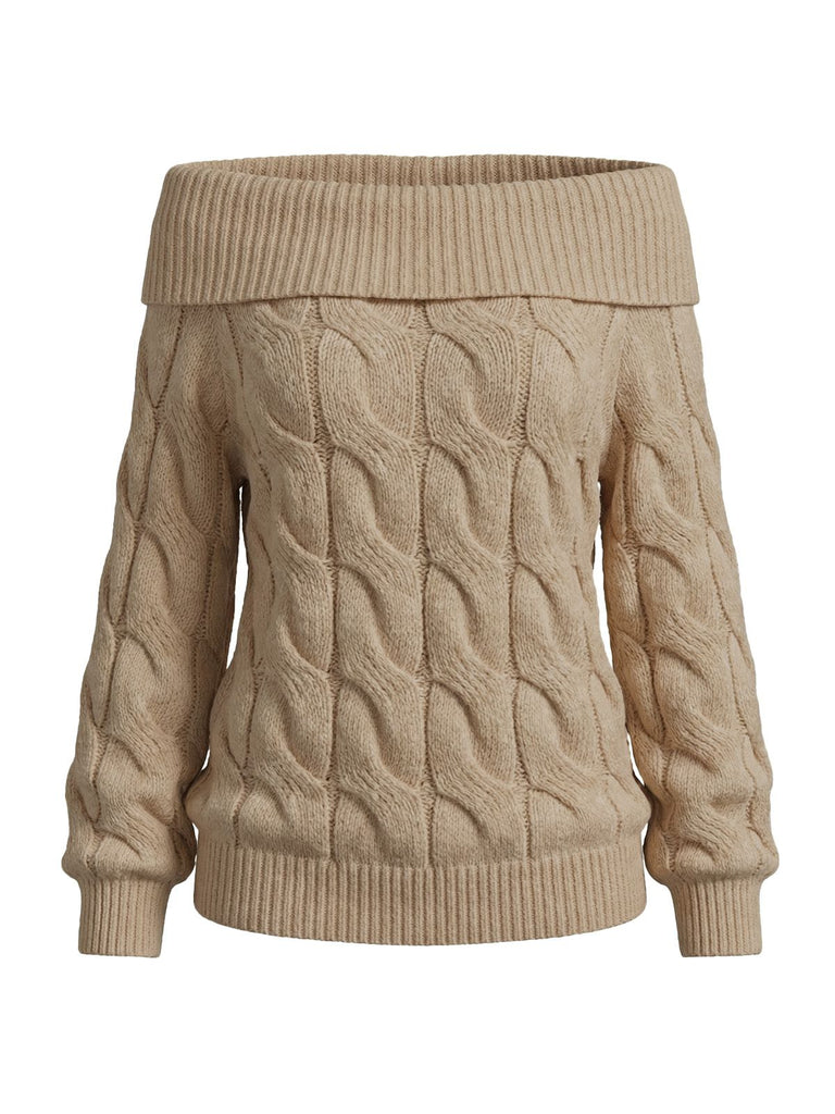 2000s Y2K Solid Off-Shoulder Sweater