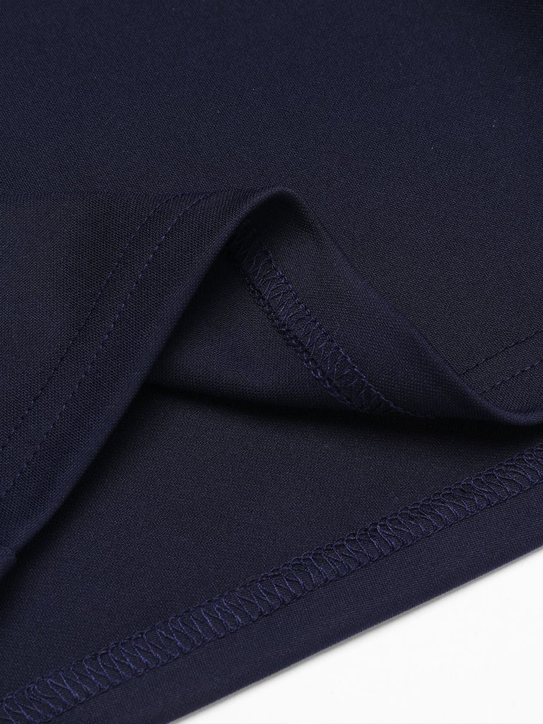 [US Warehouse] Navy Blue 1950s Patchwork Off-shoulder Striped Romper