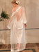White 1930s Sheer Mesh Lace Nightdress Set