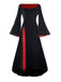 1930s Velvet Bell-Sleeve Wednesday Addams Style Dress