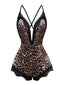 1950s Spaghetti Strap Leopard Lace Sleepwear